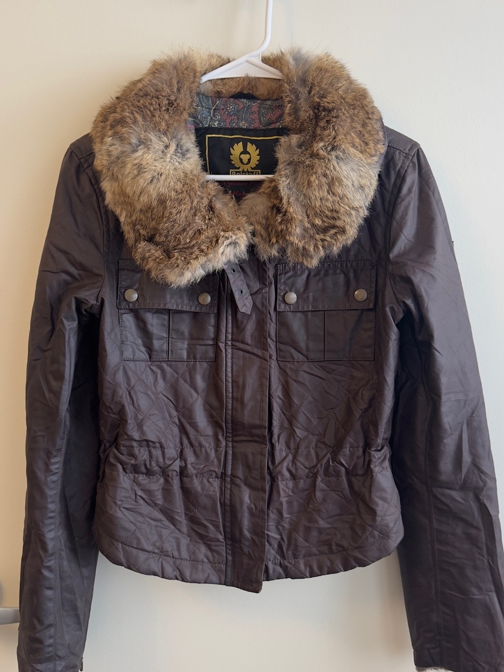 Belstaff Brown Utility Jacket with Faux Fur Collar